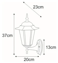 Sklep Kaja Stylowa, górna lampa elewacyjna K-5009A UP CZ STANDARD | Kaja* Kinkiety Ogrodowe|Kinkiety Zewnętrzne Na Elewacje