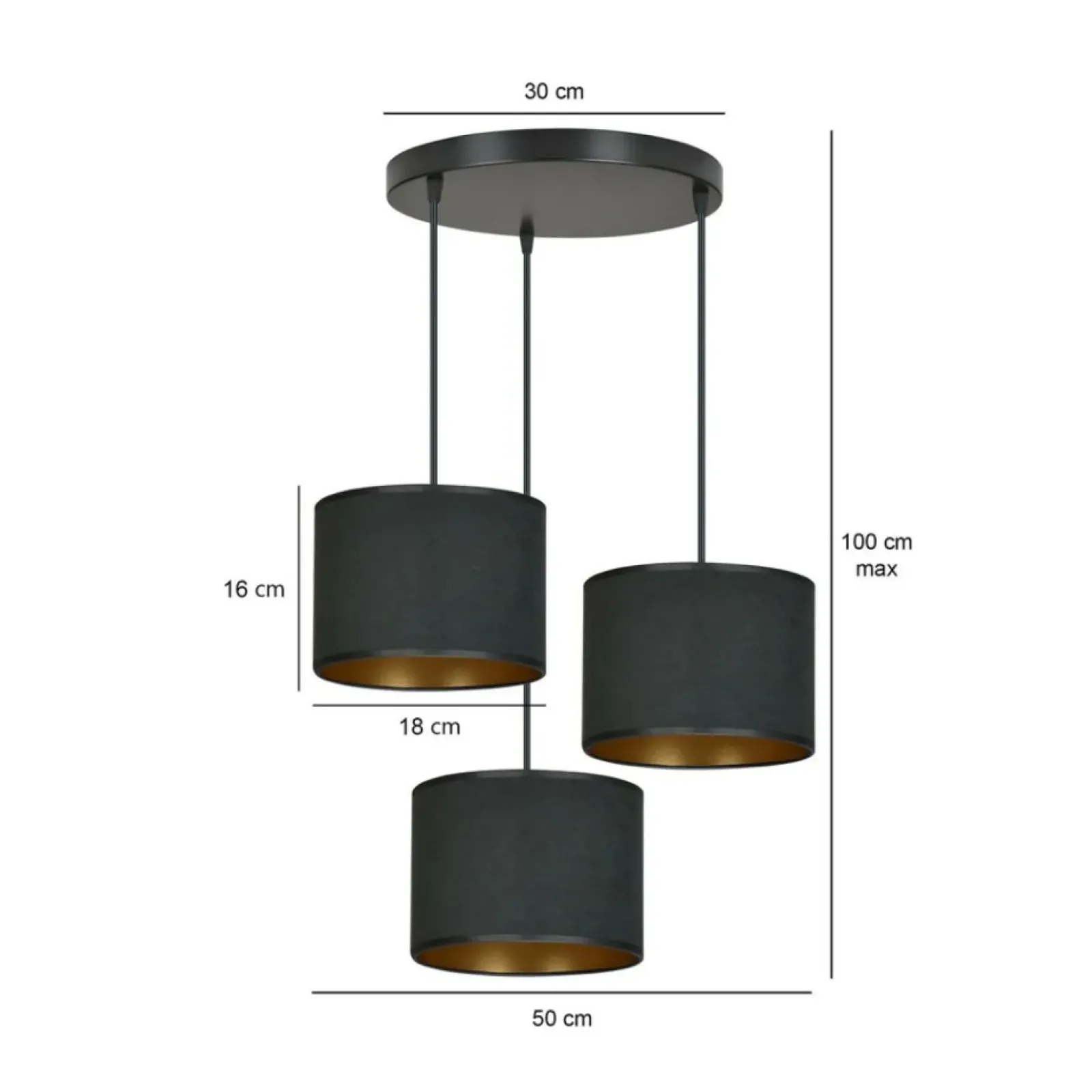 Sklep Kaja Stylowa lampa do przytulnego salonu 1054/3PREM HILDE PREMIUM | Kaja czarny Best