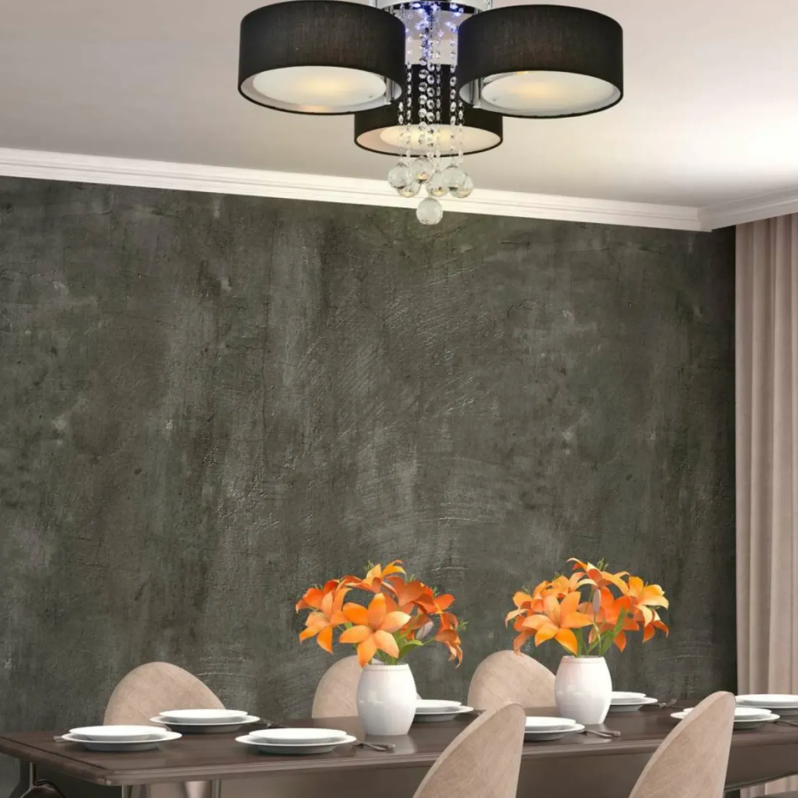 Sklep Kaja Stylowa lampa do sypialni glamour LP-991/3C BK GAMBELA | Kaja Best