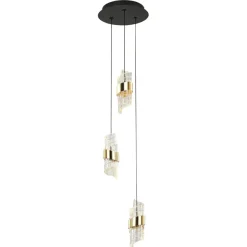 Sklep Kaja Stylowa lampa LED do sypialni PND-26374-3-23W-3K-BK-GD TONGA | Kaja Best