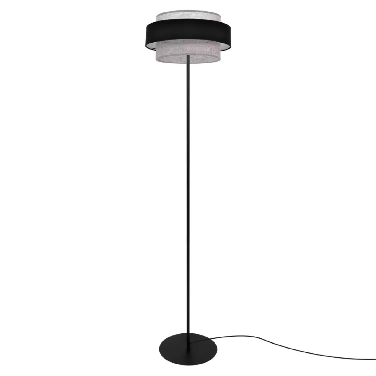 Sklep Kaja Stylowa lampa podłogowa w kolorze czarno-szarym K-5175 z serii ETELA* Lampy Podłogowe Z Abażurem|Lampy Podłogowe