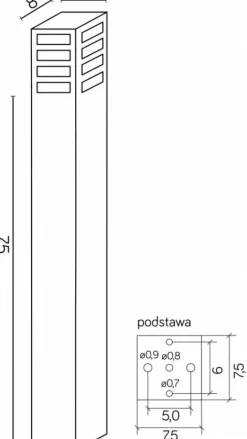 Sklep Kaja Stylowa lampa stojąca w kolorze srebra RADO III 1 AL z serii RADO III | Kaja Ośw* Lampy Ogrodowe Stojące