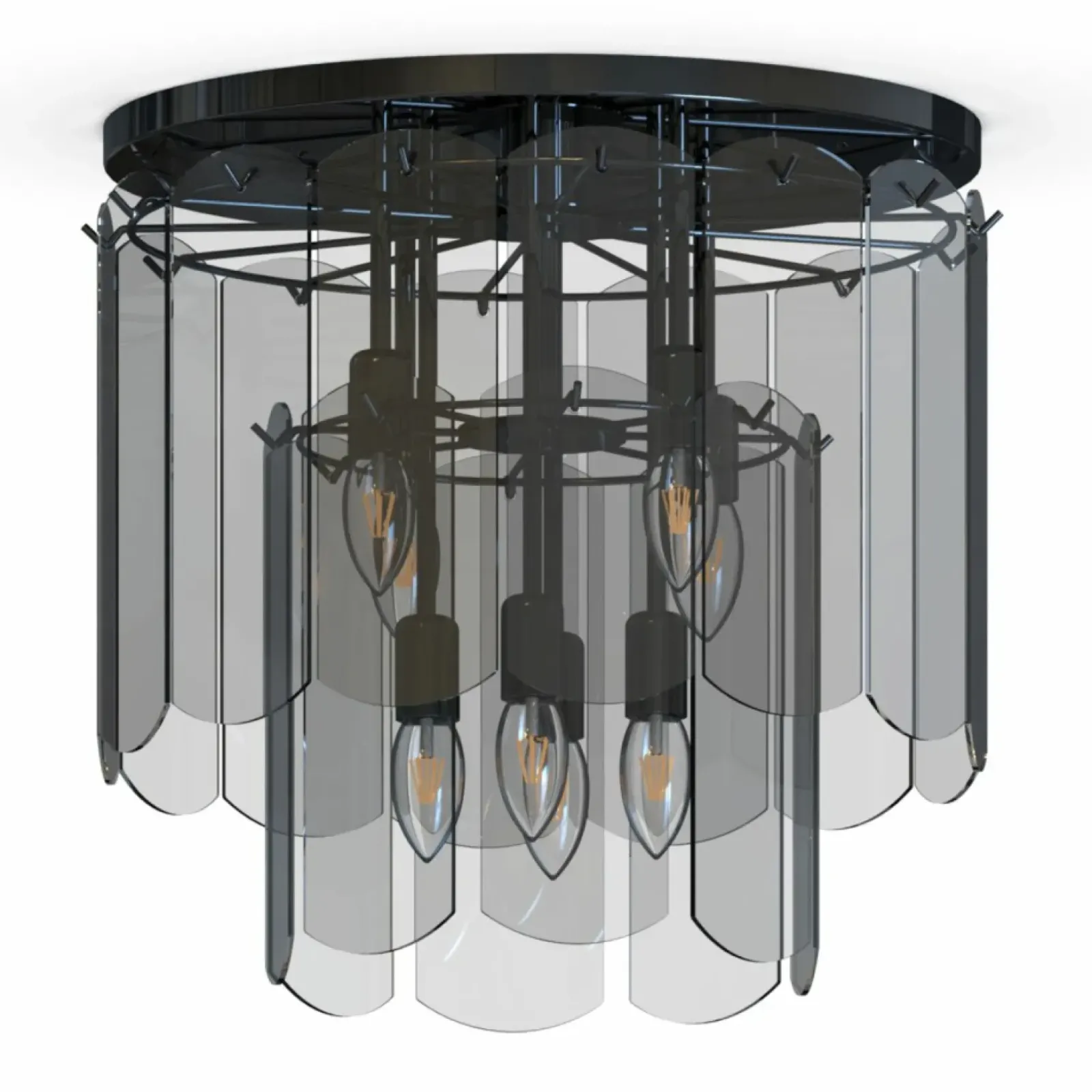 Sklep Kaja Stylowa lampa sufitowa, czarna plafoniera MX3523-8M-EBCN NIRA | Kaja Cheap