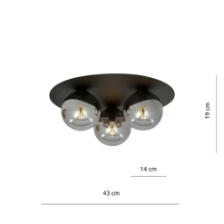 Sklep Kaja Stylowa lampa sufitowa do loftowej sypialni 1128/3 SOLAR | Kaja Best Sale