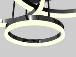 Sklep Kaja Stylowa lampa sufitowa, ledowe obręcze WF 9049-405 PERPIGNON | Kaja czarnychrom Discount