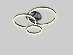 Sklep Kaja Stylowa lampa sufitowa, ledowe obręcze WF 9049-405 PERPIGNON | Kaja czarnychrom Discount