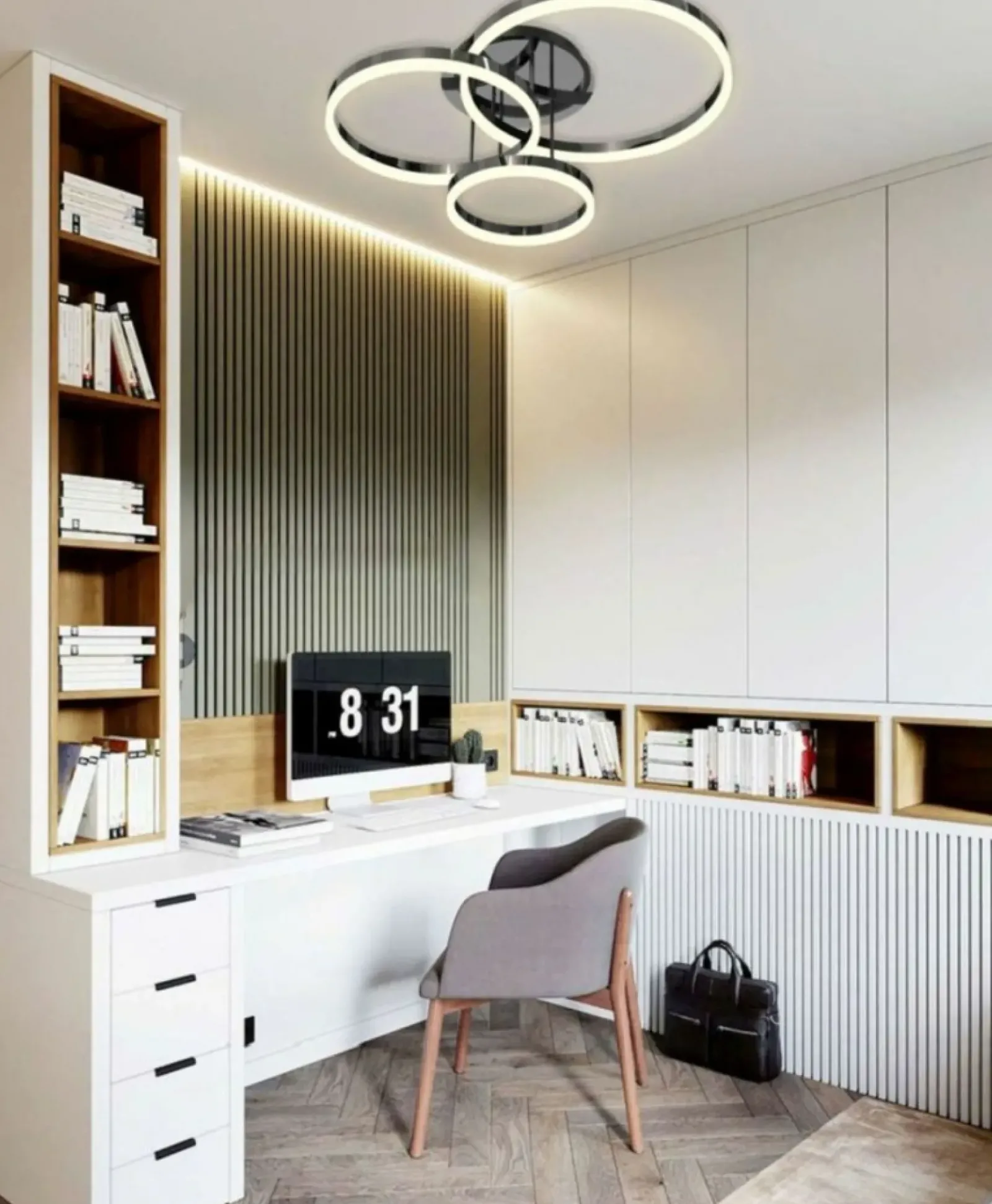 Sklep Kaja Stylowa lampa sufitowa, ledowe obręcze WF 9049-405 PERPIGNON | Kaja czarnychrom Discount