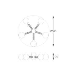 Sklep Kaja Stylowa lampa sufitowa w złotym kolorze C0583-05C-2GHF MIDA | Kaja Outlet