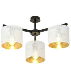 Sklep Kaja Stylowa lampa sufitowa z biało-złotymi abażurami 1145/3 JORDAN | Kaja Best