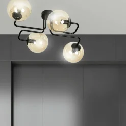 Sklep Kaja Stylowa lampa sufitowa z 4 miodowymi kloszami 833/4 | Kaja Oświetlenie Sale