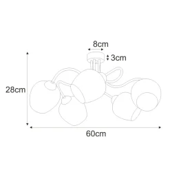 Sklep Kaja Stylowa lampa sufitowa z pięcioma kloszami K-5196 z serii SARA | Kaja Fashion
