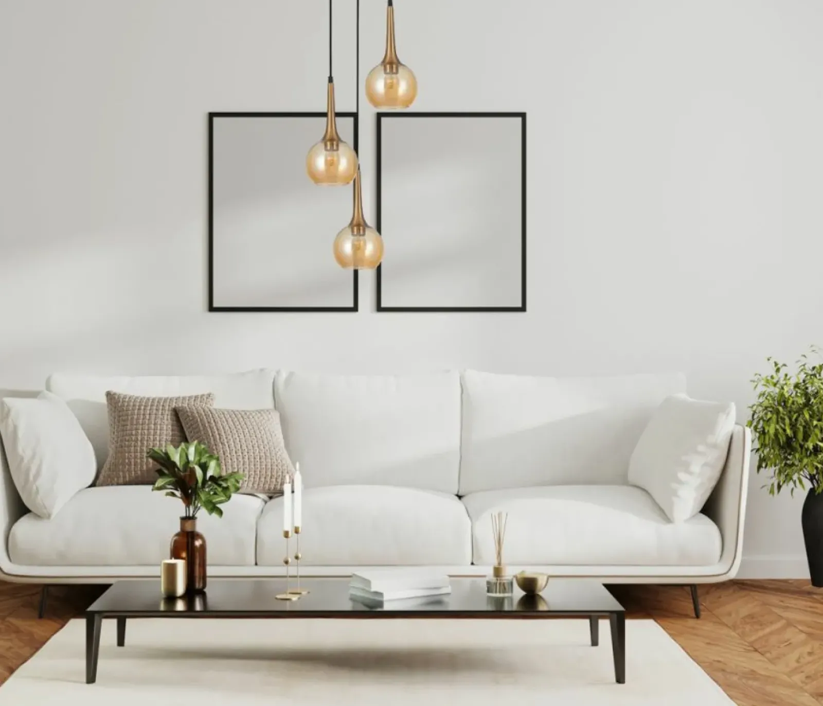 Sklep Kaja Stylowa lampa wisząca do kuchni PND-42361-3A-BRO-AMB z serii FAVERA Best Sale