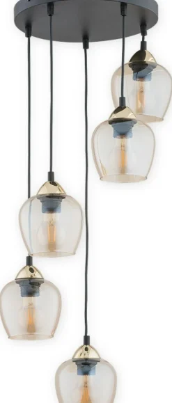 Sklep Kaja Stylowa lampa wisząca do salonu O2995 W5 CZA ZL MARGO | Kaja Fashion