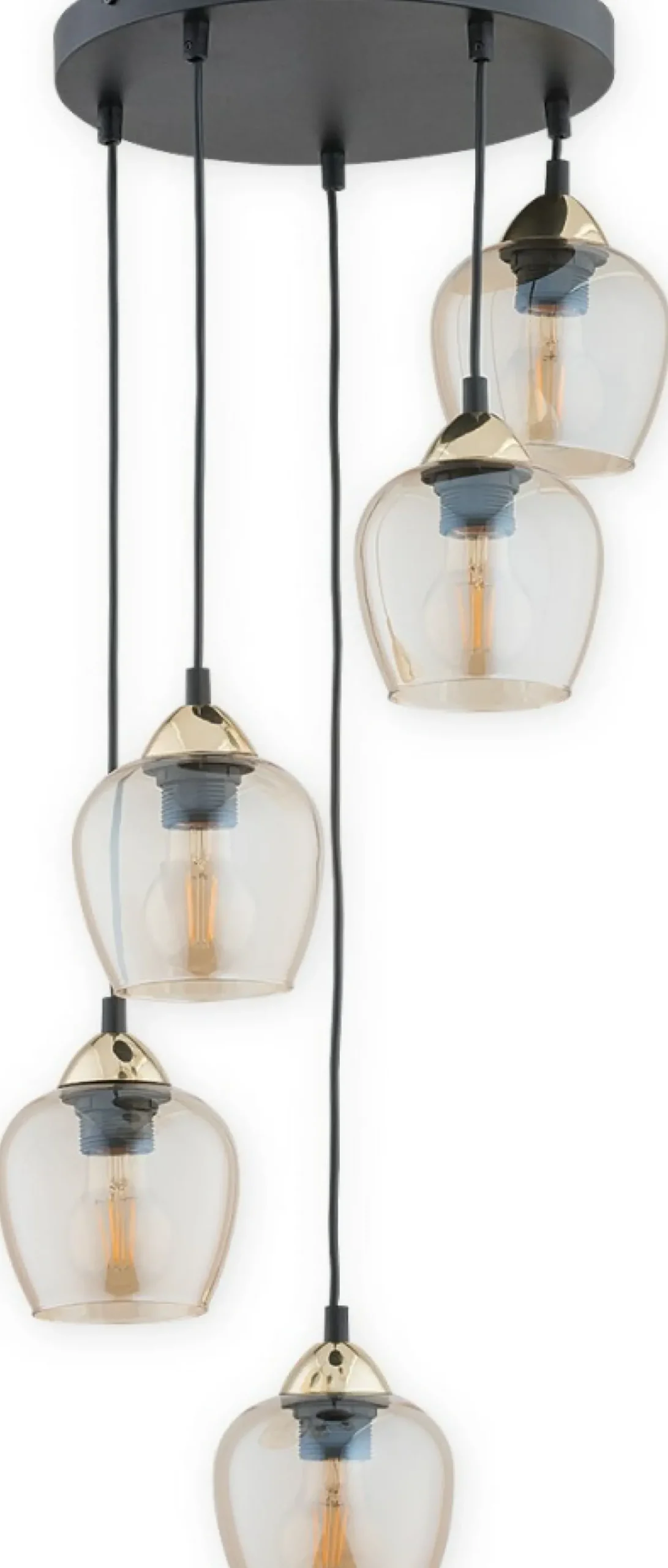 Sklep Kaja Stylowa lampa wisząca do salonu O2995 W5 CZA ZL MARGO | Kaja Fashion