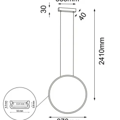 Sklep Kaja Stylowa lampa wisząca duże koło ⌀87cm 3000K ANT 5314 AGARO | Kaja Store