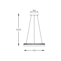 Sklep Kaja Stylowa lampa wisząca LED z kryształkami PD2304400R-MB REGI | Kaja Store