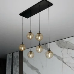 Sklep Kaja Stylowa lampa wisząca na listwie w kolorze miodu 713/6 | Kaja Fashion