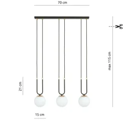 Sklep Kaja Stylowa lampa wisząca nad stół w salonie 1112/3 GLAM | Kaja Cheap