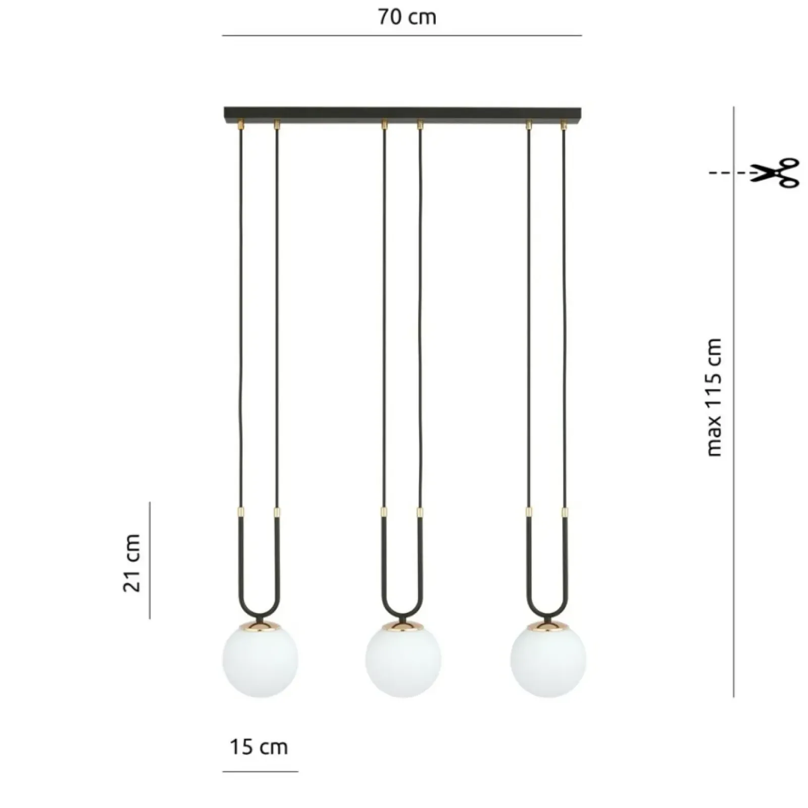 Sklep Kaja Stylowa lampa wisząca nad stół w salonie 1112/3 GLAM | Kaja Cheap