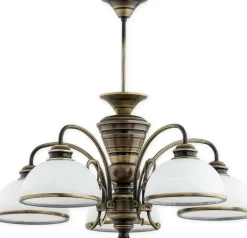 Sklep Kaja Stylowa lampa wisząca, pięć kloszy O3175 W5 PAT z serii LAMBDA | Kaja* Randole Tradycyjne