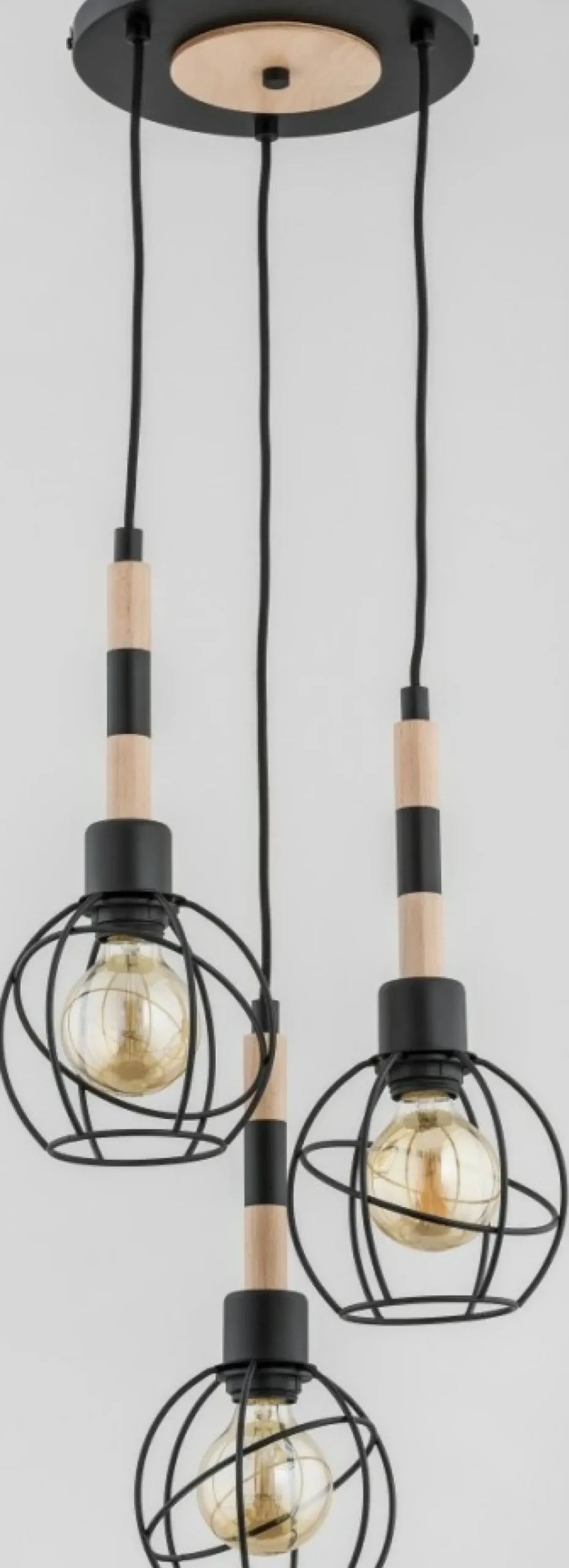 Sklep Kaja Stylowa lampa wisząca z elementami z drewna AL 61029 | Kaja Store
