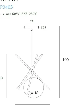 Sklep Kaja Stylowa lampa wisząca z okrągłym kloszem MX P0403 XENA | Kaja Clearance