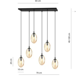 Sklep Kaja Stylowa lampa wisząca z ozdobnymi kloszami 1267/6 z serii ASTRAL Sale