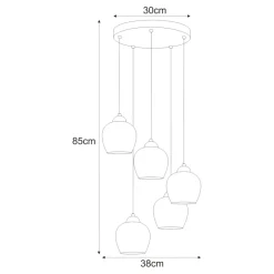 Sklep Kaja Stylowa lampa wisząca z pięcioma punktami światła K-5612 z serii NIRA Sale