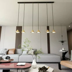 Sklep Kaja Stylowa lampa wisząca ze złotymi stożkami 1329/6 ELIT | Kaja Best Sale