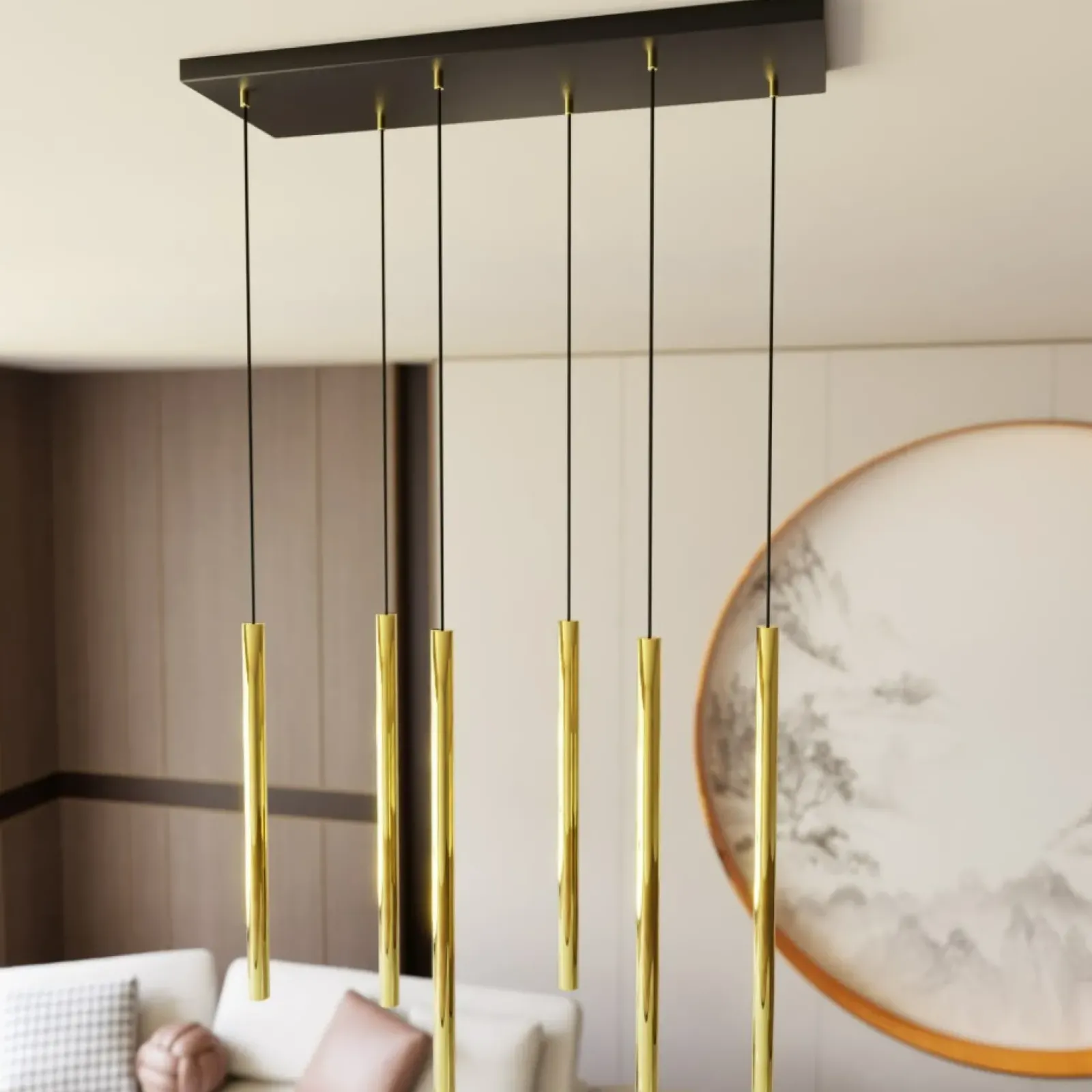 Sklep Kaja Stylowa lampa wisząca ze złotymi tubami 1332/6 SELTER | Kaja Outlet