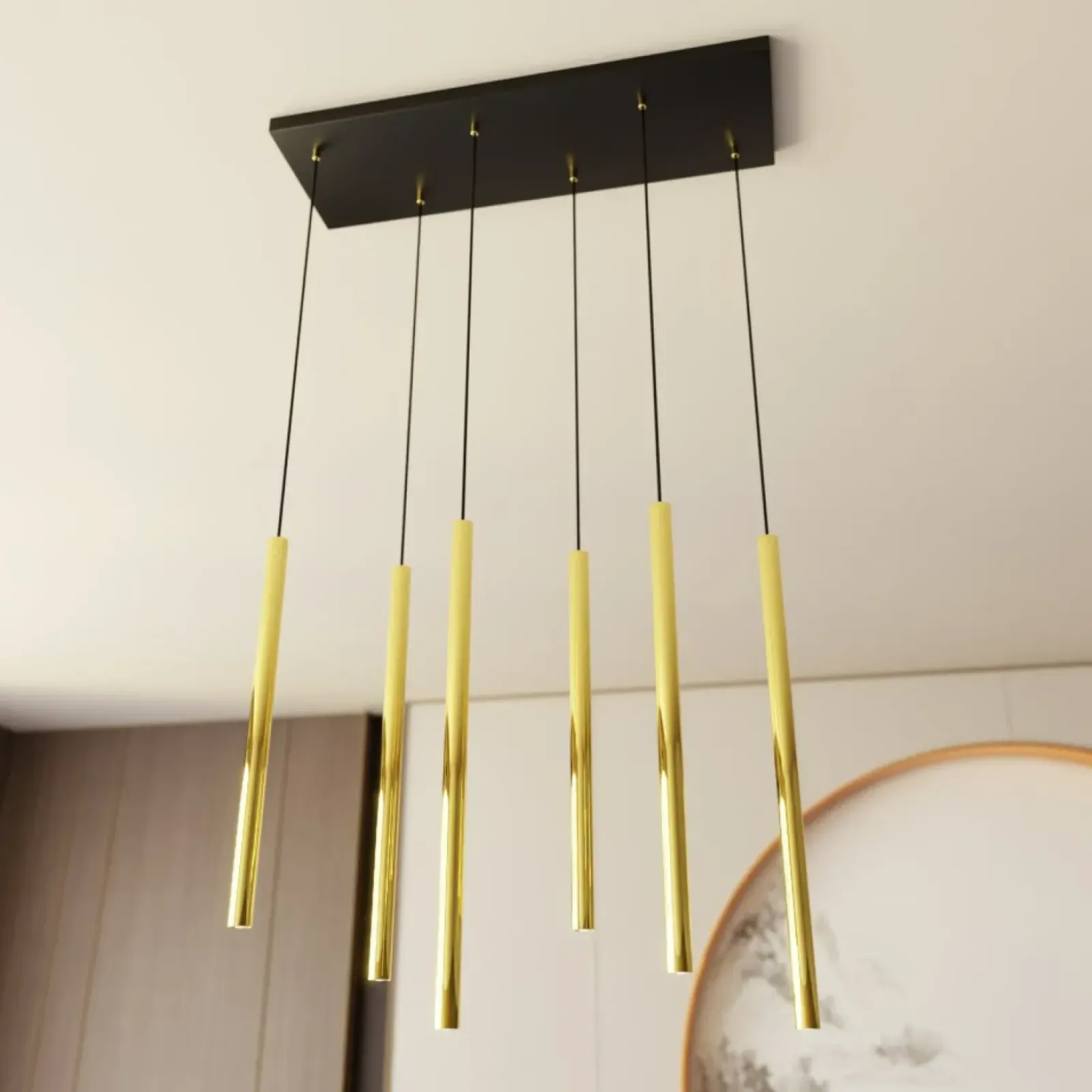 Sklep Kaja Stylowa lampa wisząca ze złotymi tubami 1332/6 SELTER | Kaja Outlet