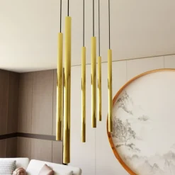 Sklep Kaja Stylowa lampa wisząca ze złotymi tubami 1332/6 SELTER | Kaja Outlet