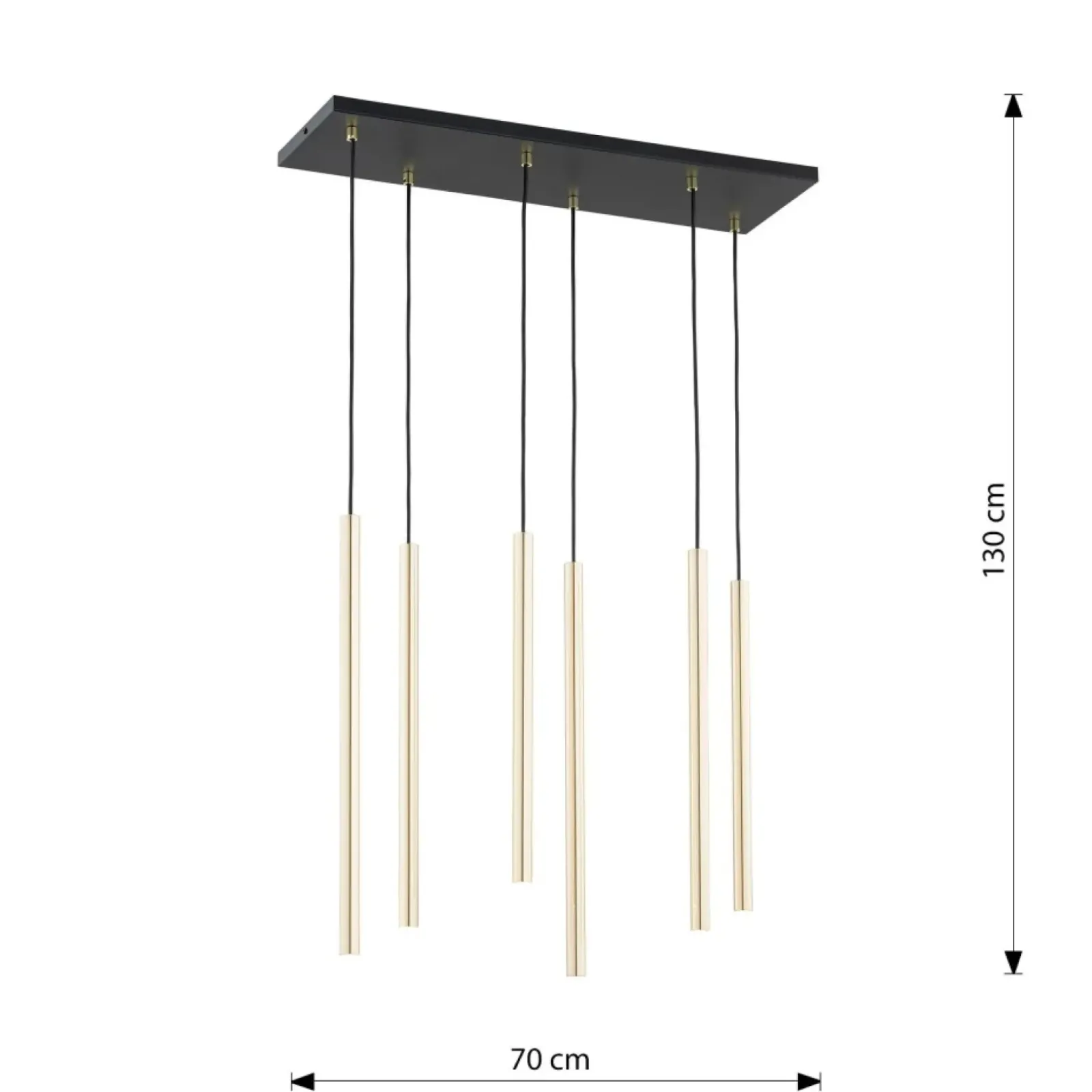 Sklep Kaja Stylowa lampa wisząca ze złotymi tubami 1332/6 SELTER | Kaja Outlet