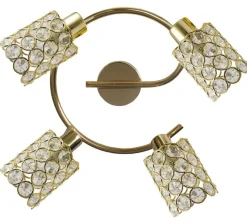 Sklep Kaja Stylowa lampa z kryształowymi spotami 98-07230 YORK | Kaja Oświetlenie złoty New