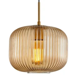 Sklep Kaja Stylowa lampa z ryflowanym szkłem PND-26476-1-BRO-AMB z serii GAVINO Sale