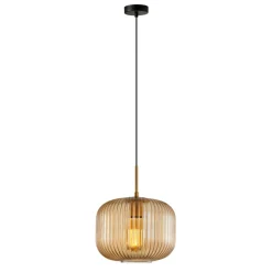 Sklep Kaja Stylowa lampa z ryflowanym szkłem PND-26476-1-BRO-AMB z serii GAVINO Sale