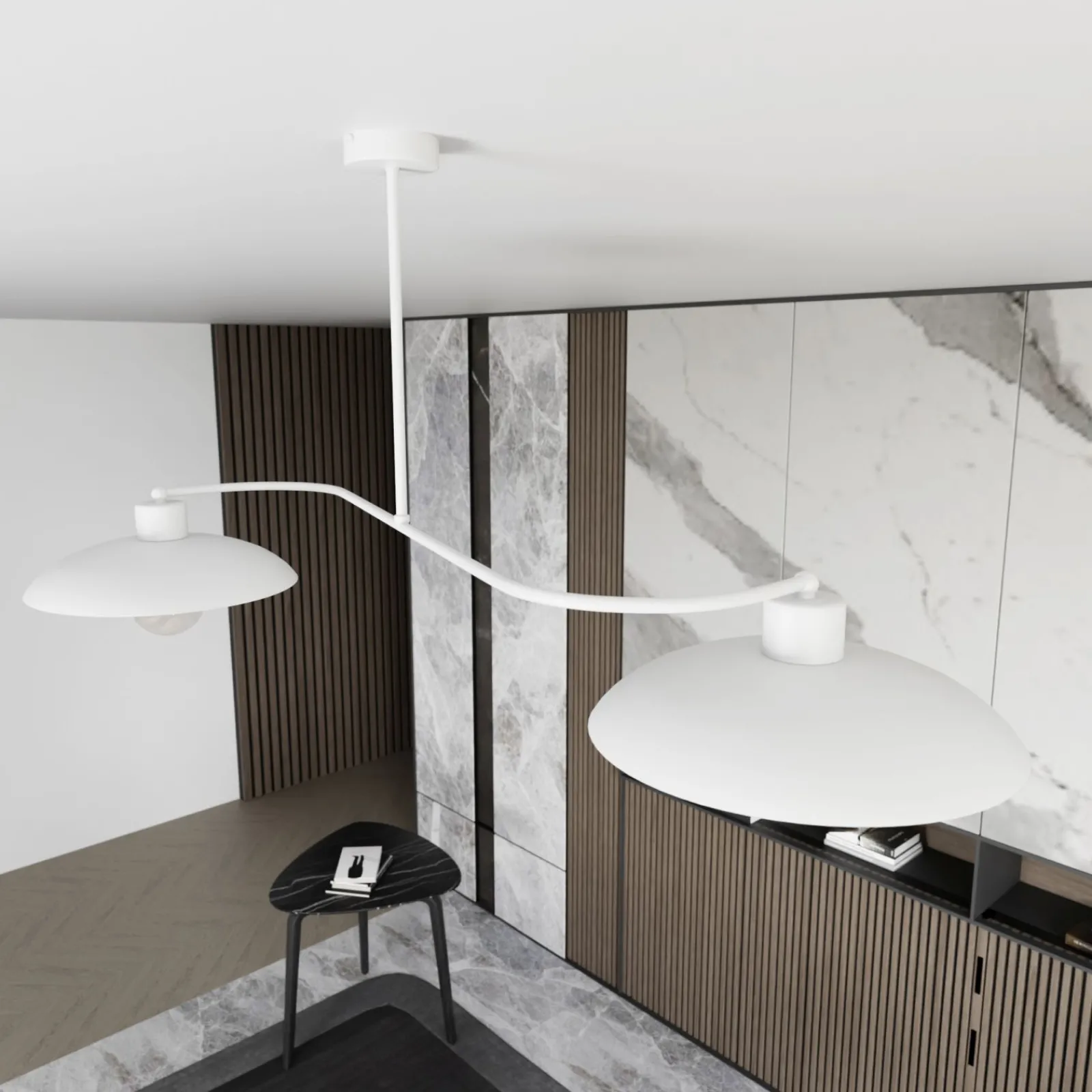 Sklep Kaja Stylowa lampa z szerokimi kloszami 1354/2 FOSTER 2 WHITE | Kaja* Randole Tradycyjne