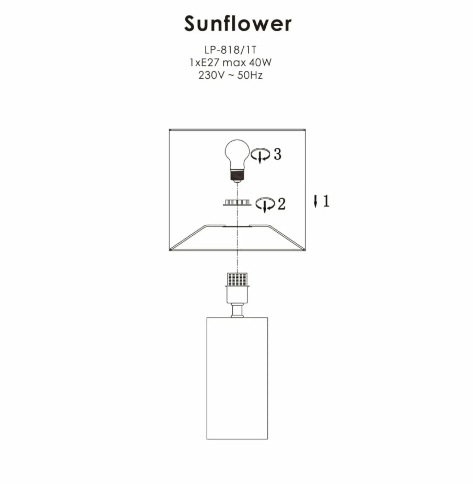 Sklep Kaja Stylowa lampka do eleganckiego salonu LP-818/1T WH z serii SUNFLOWER* Lampki Stołowe Z Abażurem|Nowoczesne Lampki Stołowe