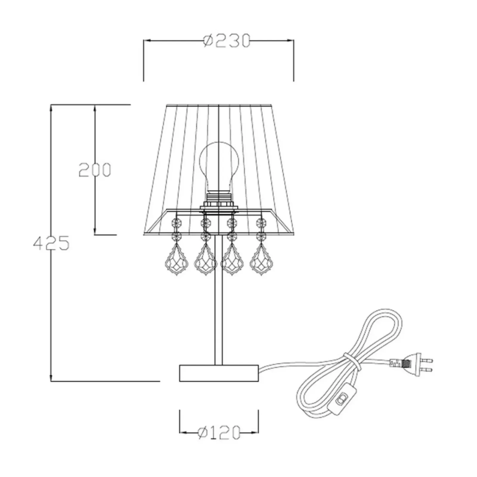 Sklep Kaja Stylowa lampka stołowa glamour LP-5005/1TS CZARNA MONA | Kaja* Tradycyjne Lampki Stołowe