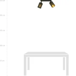 Sklep Kaja Stylowa listwa sufitowa z dwoma reflektorami 1152/2 BRONX | Kaja czarny Discount