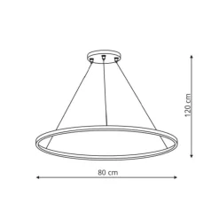 Sklep Kaja Stylowa obręcz wisząca, LED ring LP-909/1P L BK RING | Kaja Clearance