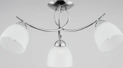Sklep Kaja Stylowa, srebrna lampa z białymi kloszami AL 27563 MARISA | Kaja* Randole Tradycyjne