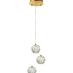 Sklep Kaja Stylowa, złota lampa wisząca z kloszami LP-2202/3P GD DIAMOND | Kaja Cheap