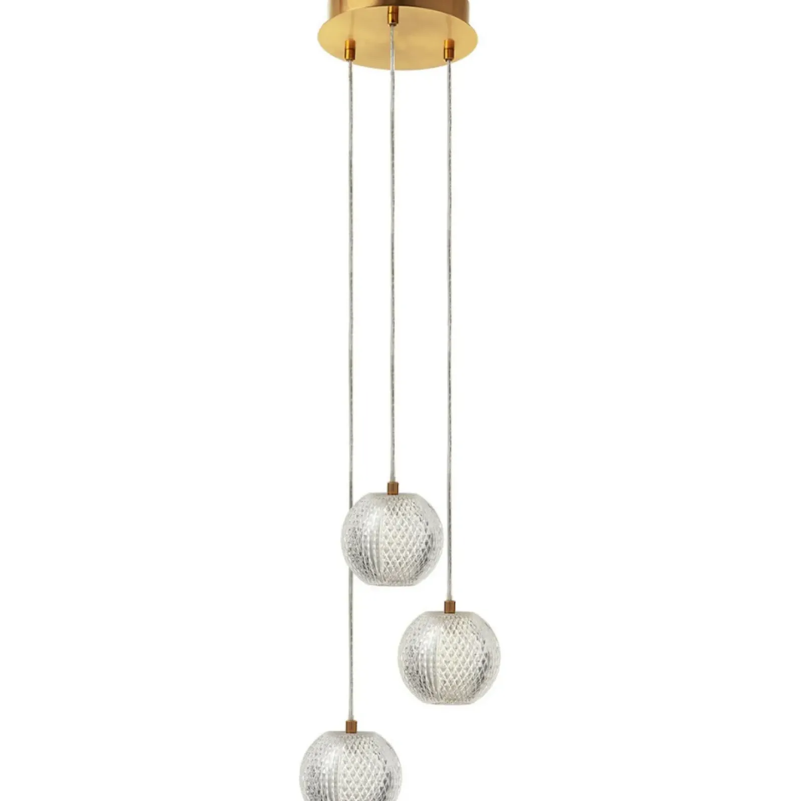 Sklep Kaja Stylowa, złota lampa wisząca z kloszami LP-2202/3P GD DIAMOND | Kaja Cheap