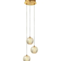 Sklep Kaja Stylowa, złota lampa wisząca z kloszami LP-2202/3P GD DIAMOND | Kaja Cheap