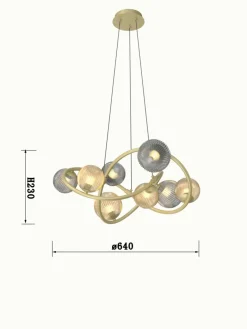 Sklep Kaja Stylowa, złota lampa wisząca do sypialni WF 7015-804 METZ | Kaja Hot