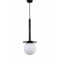 Sklep Kaja Stylowy zwis z mlecznym kloszem LP-1345/1P BK z serii ROMA | Kaja Discount