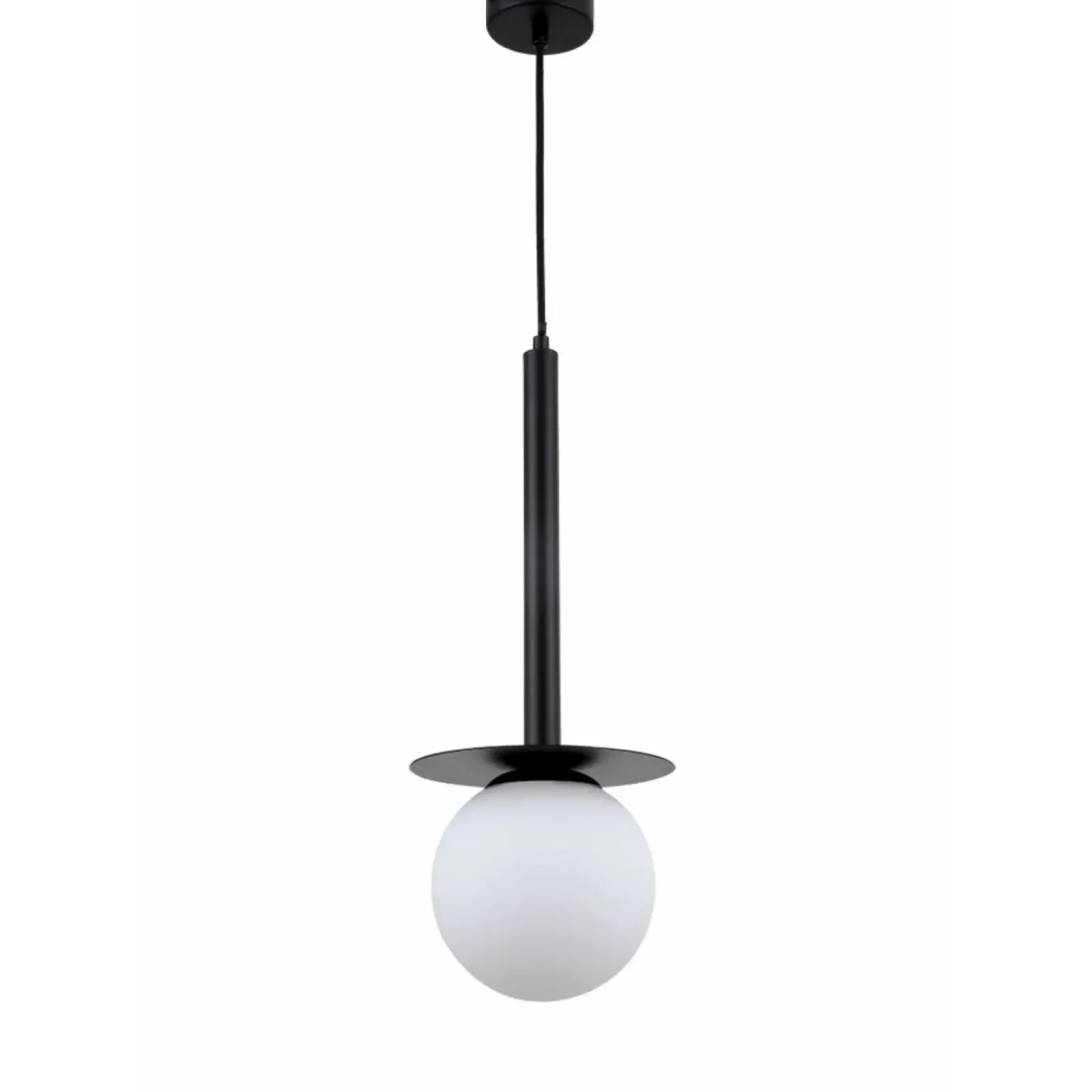 Sklep Kaja Stylowy zwis z mlecznym kloszem LP-1345/1P BK z serii ROMA | Kaja Discount
