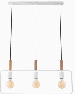 Sklep Kaja Subtelna, biała lampa wisząca z drewnem 33-73532 z serii FRAME | Kaja czarny Best Sale