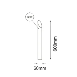 Sklep Kaja Słupek ogrodowy w kolorze antracytu 60cm ANT 9919 SAGA | Kaja* Lampy Ogrodowe Stojące